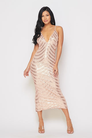 Stunner Rose Gold Sequin Dress